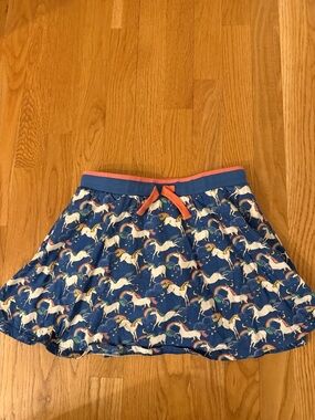 Mini Boden Blue Skort with Pink Waistband
